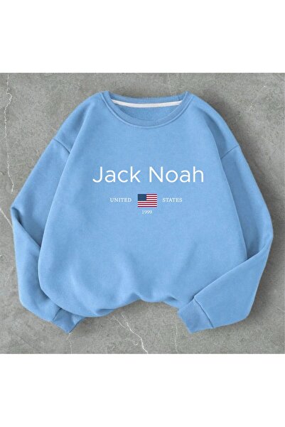 Jack & Noah sıfıryaka Φούτερ με στάμπα και λαιμόκοψη ποδηλάτου