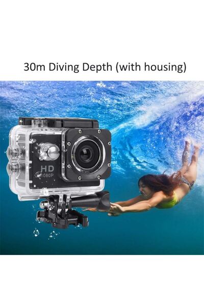 YuTai كاميرا أكشن عالية الدقة 1080P مقاومة للماء حتى عمق 30 متر مع شاشة LCD 2.0 بوصة وزاوية تصوير 140 درجة °   زاوية واسعة
