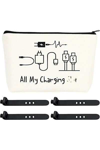 KASTWAVE Charging Cable Organizer Bag with Zipper, Travel and Home Multi-Purp...