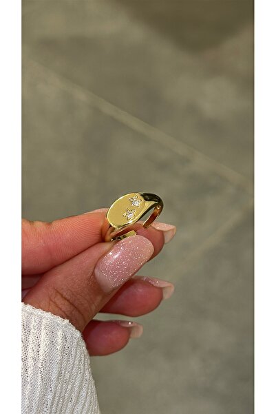 GLARE JEWELRY CO Gold-Plated Detailed Pinky Ring (Adjustable)