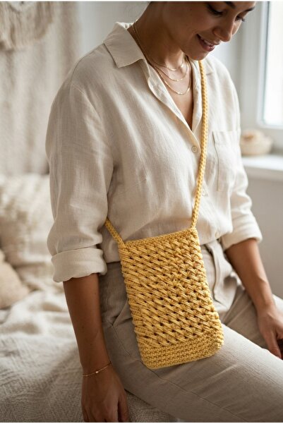 ZGNOVA Handmade Crochet Knitted Crossbody Phone Bag