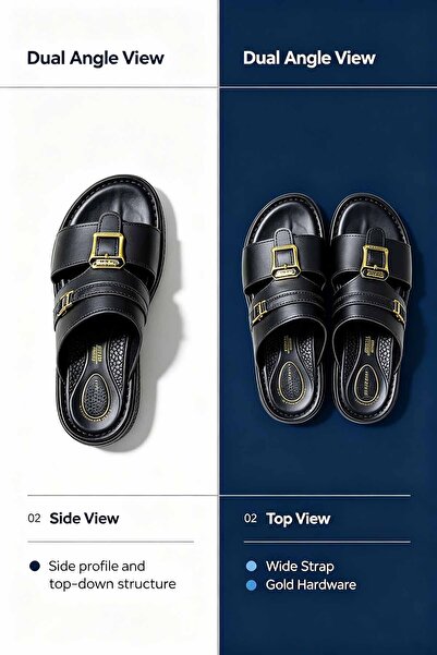 SaudEva Foot Leather Slippers with Shock-Absorbing Cushioned Soles |   All-Da...