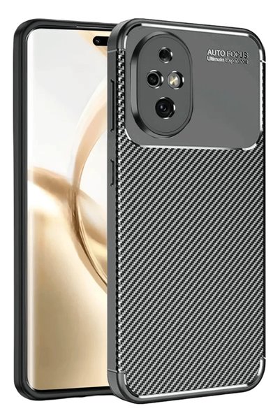 Generic Brand Honor 200 Compatible Case Auto Focus Carbon Cover - Black