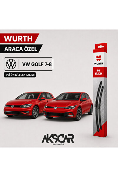 AKSCAR Würth VW Golf 7–8 Uyumlu 2'li Ön Silecek Takımı