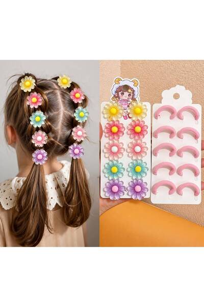 EMKSHOP Colorful Spring Flowers Hair Elastic Set