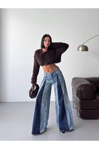 DENİKK TREND HIGH WAİST DESIGN DETAY ÖZEL YIKAMA EFEKTLİ WİDE LEG DENİM JEAN ...