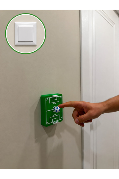 Futbol Sahası Temalı Tekli Dekoratif Işık Anahtar Kapağı 8,6 × 8,6 cm