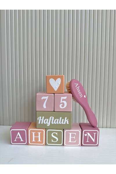 mogokids Bebek Anı Küpü Ve Kişiye Özel HarfLi (Set 5 harf için geçerli)