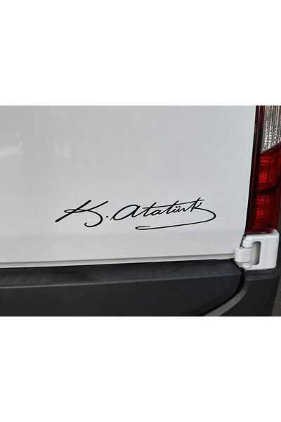 Smart Garage Kemal Atatürk İmzası Oto Cam Yazısı 20x5 Cm Araba Arkası Sticker...