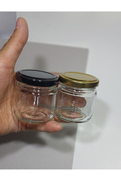 Durucam Boş krem kutusu Cam 100ml (1 adet ) metal siyah renk kapaklı