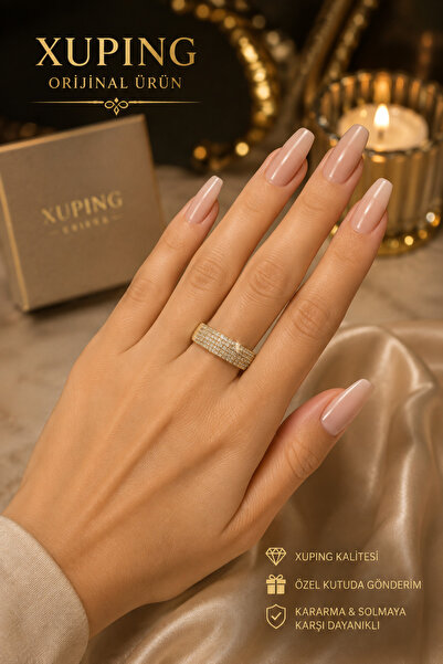 XUPING JEWELRY Xuping Paslanmaz Kararmaz Gold Zirkon Taşlı Yüzük