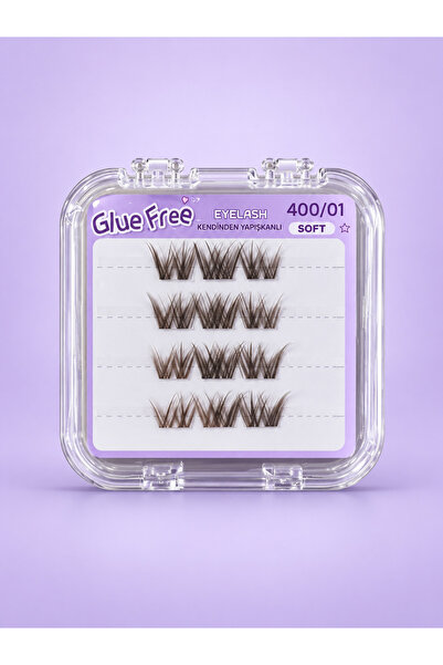 Mist Color Glue Free Kahverengi Kendinden Yapışkanlı Doğal Küme Kirpik 16’lı ...