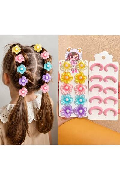 EMKSHOP Colorful Spring Flowers Hair Elastic Set