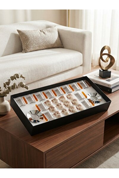 Generic طقم أكواب شاي زجاج و فناجين قهوة مع صحون تقديم استيل بتصميم أنيق لجلس...