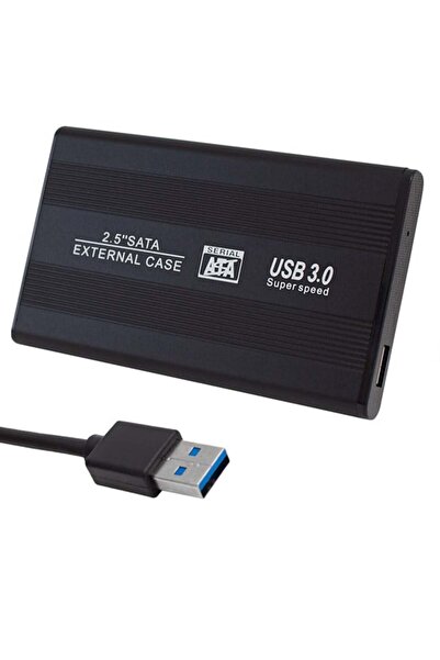 Powermaster PM-13948 صندوق قرص صلب محمول أسود مقاس 2.5 بوصة يدعم USB 3.0 Sata...