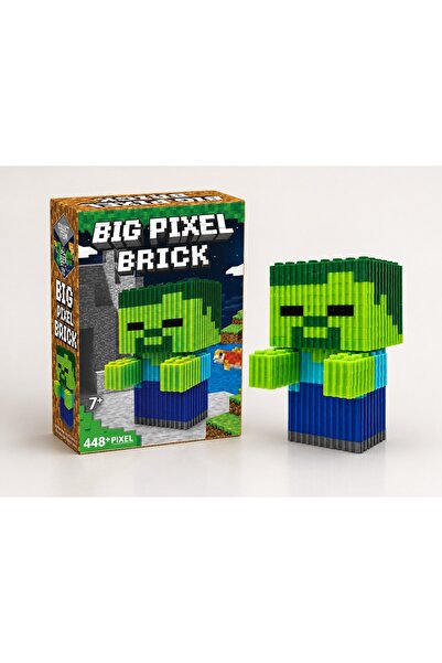 NETAVANTAJ Minecraft Zombi Tasarımlı Büyük Parçalı Blok Oyuncak Seti Big Pixe...