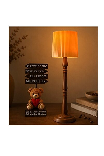 Eynes Aydınlatma Kahve Köşesi Dekoru Mini tealight mumluk abajur ve Ayıcık Ta...