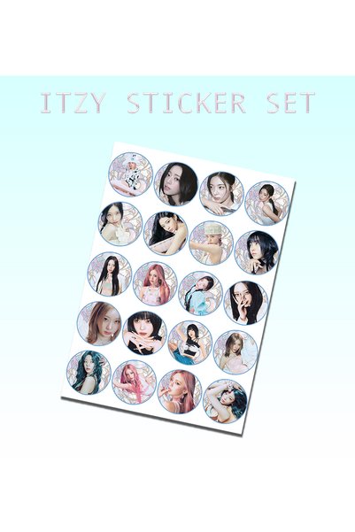 Güneş Kırtasiye Kpop Group Itzy 20 Round Stickers A4 Sheet