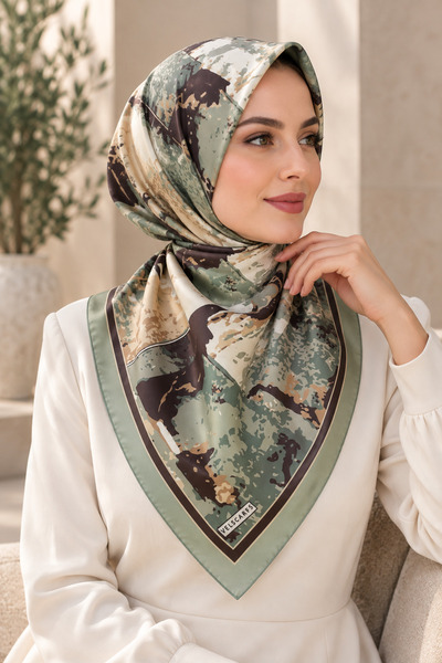 Velscarfs Eşarp Soyut Desenli Pamuk Soft Eşarp Kadın Modern Desen Günlük Tese...