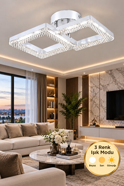 Elora Home Aria Model 2"li beyaz 3 Renk Modu Ledli Modern Tavana sıfır Salon ...