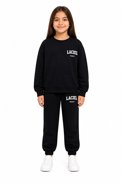 erayalpkids Girl's black tracksuit set