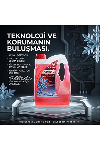 Kırmızı Antifriz 3 Litre -56°C - Yeni Nesil Organik (OAT) Uzun Ömürlü Radyatör Sıvısı