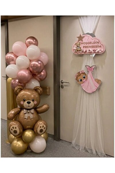 Minimola Hoşgeldin Bebeğim Kız Bebek Baby Shower Hastane Odası Kapı Süsleme S...