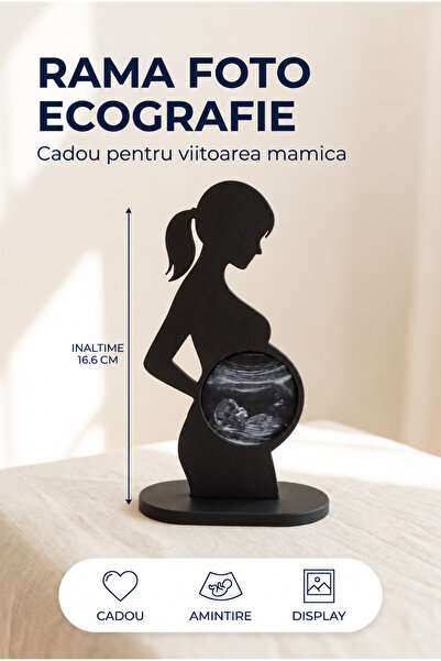 OEM Statueta Decorativa cu Decupaj pentru Poza Ecografie - Idee Cadou Baby Sh...