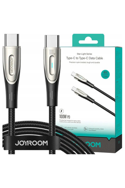 Joyroom Cablu USB-C la USB-C 100W 1.2M pentru laptop și telefon, încărcare ra...