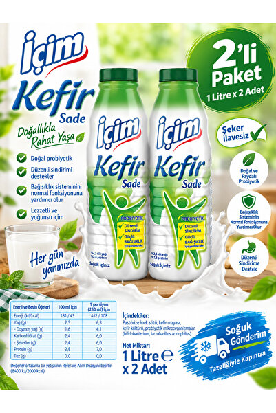 İçim Kefir Sade 1L x 2 Adet