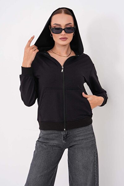 DazzUp Women's Zippered Hooded Sweatshirt