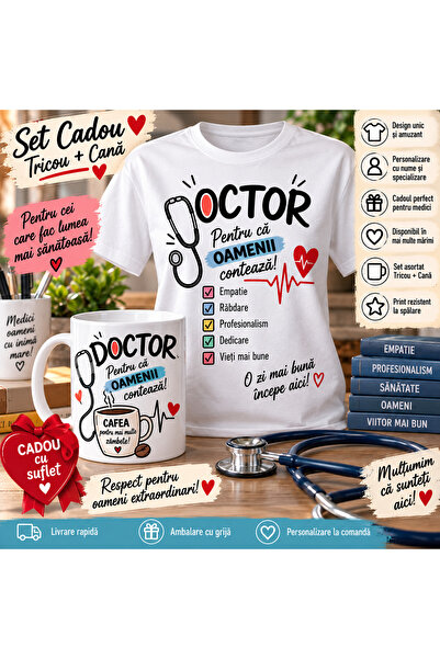 GE Set Cadou Doctor – Tricou + Cană Personalizată