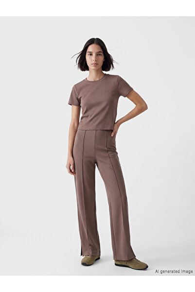 LC Waikiki Trendlucky Soft Touch Women's Trousers with Elastic Waist and Diff...