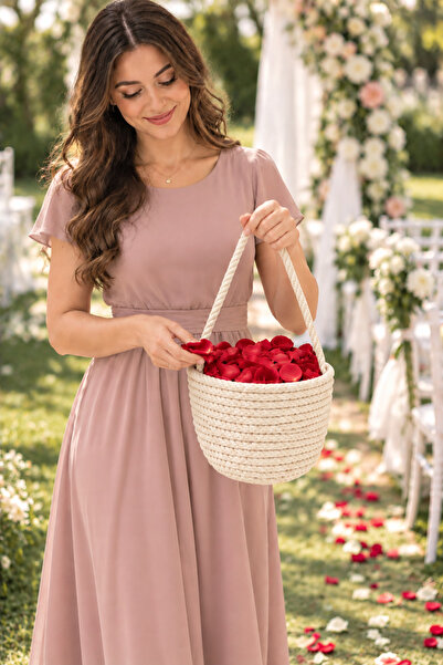 ÖRGÜM Wedding Basket & Wedding Basket - Decorative Rose Petal Basket