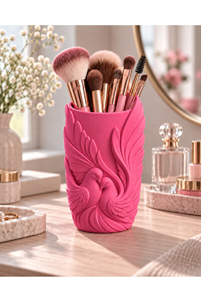 Belupa Decorative Makeup Brush Holder Organizer Pen Holder with Love Birds Fi...