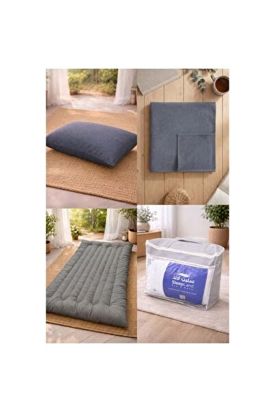 SLEEPLAND 4-Piece Velvet Travel and Hospitality Set - Floor Mat 200X100 + Bla...