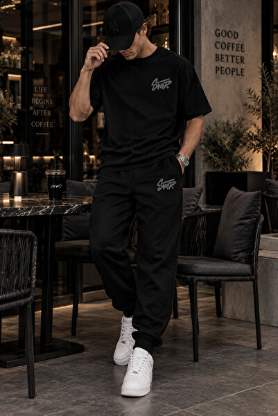 JAWÜ FASHION Swp Printed Cotton Oversize Premium T-Shirt Tracksuit Set