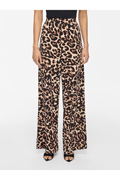 VILA Pantaloni largi VILEOA cu imprimeu leopard