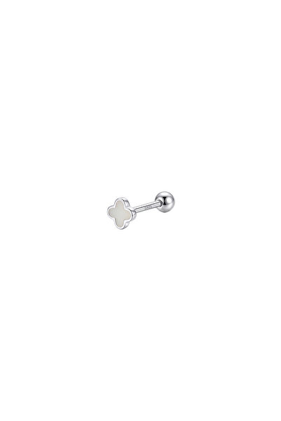 LéO Silver And More 925 Ayar Gümüş Beyaz Yonca Tragus Helix Kıkırdak Piercing...