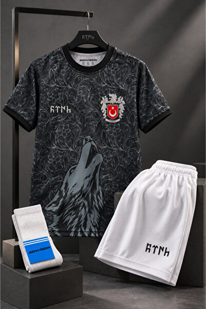 SENVISION Bozkurt Konseptli Metalik Armalı Türkiye Premium Çocuk T-shirt Seti