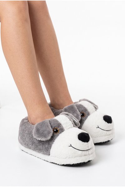 Step Stones Papuci de casă unisex cu figuri de animale |   Pluș călduros, moale și confortabil, cu talpă fără zgomot, pantofi de iarnă pentru casă, cizme