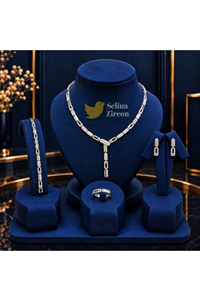 jewelrystore طقم اكسسوارات زركون فاخر نسائي