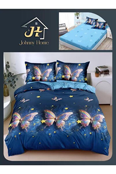 CasaDesteapta.ro Satin Cotton Duvet Cover Set 2 Persons 4 Pieces with Stretch...