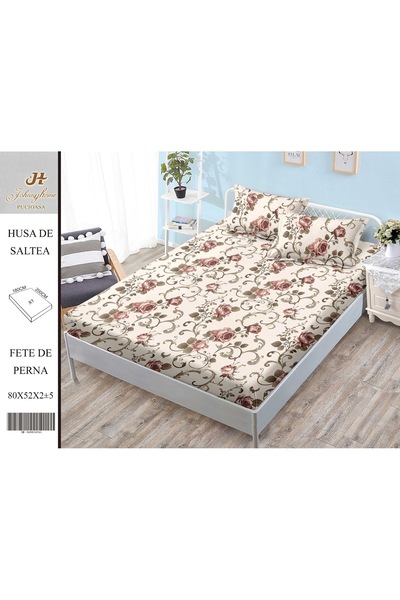 CasaDesteapta.ro Finet 2-Person 3-Piece Bed Cover with Stretchy 180x200 cm, M...