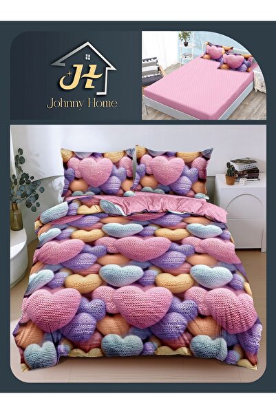 CasaDesteapta.ro Lenjerie de Pat Bumbac Satinat 2 Persoane 4 Piese cu Elastic...