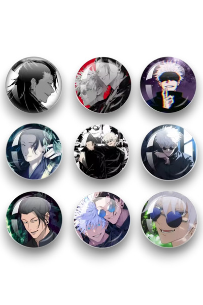 Major Selection Jujutsu Kaisen Gojo Satoru 44mm Buton Rozet Seti - 9'lu Geto ...