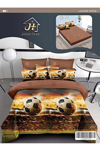 CasaDesteapta.ro Lenjerie de Pat Bumbac Satinat 2 Persoane 6 Piese cu Elastic...