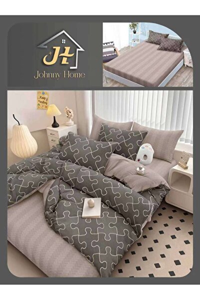 CasaDesteapta.ro Lenjerie de Pat Bumbac Satinat 2 Persoane 4 Piese cu Elastic...