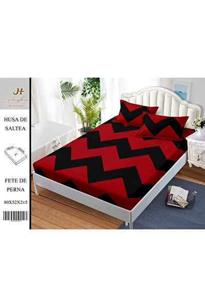CasaDesteapta.ro Satin Cotton Bed Cover 2 Persons 3 Pieces with Stretchy 180x...