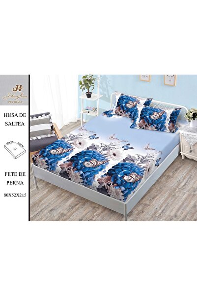 PlayFun Husă de Pat Finet 2 Persoane 3 Piese cu Elastic 180x200 cm, Model G-2...